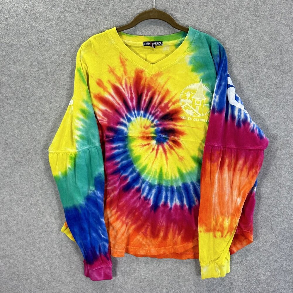 Vintage Shirt L Tie-Dye Oktoberfest Long Sleeve Helen Georgia Hippie 90s Y2K